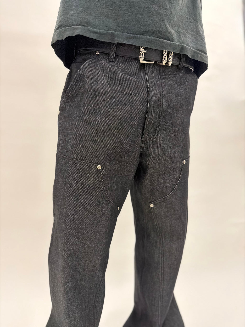 Deep Indigo Raw Denim Double Knee Pants