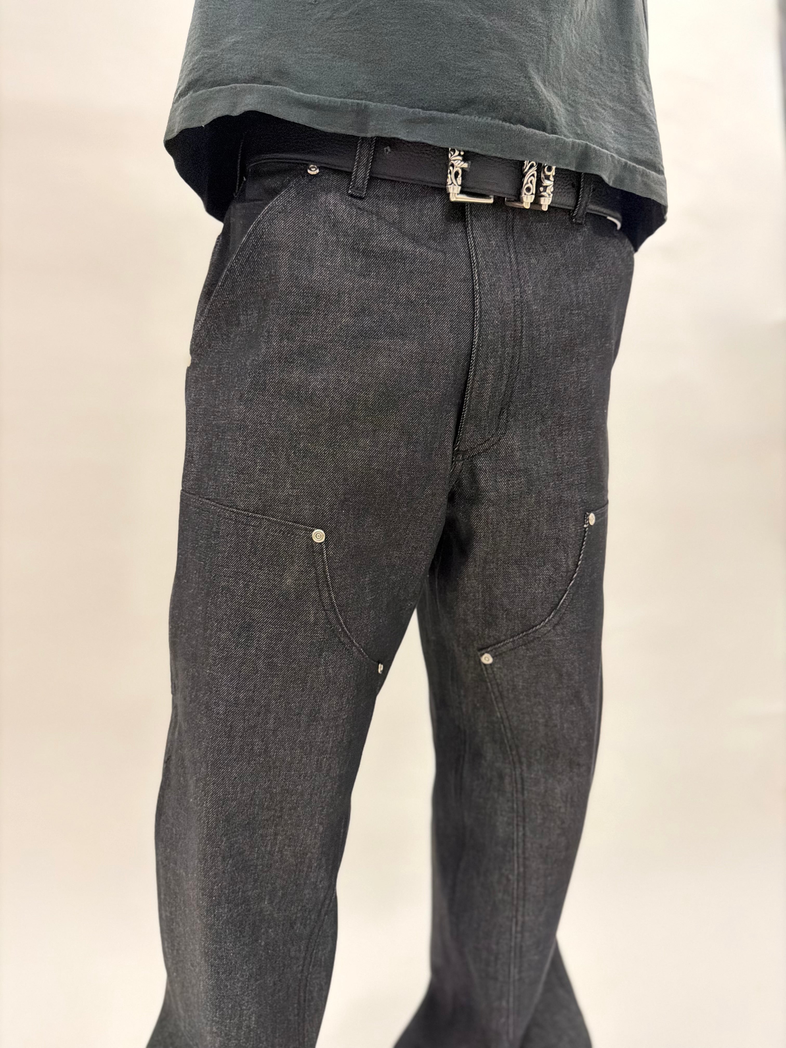 Deep Indigo Raw Denim Double Knee Pants
